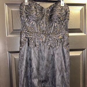 Dillards size small black corset strapless homecoming dress